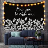 Lofaris Simple Black And White Family Floral Custom Tapestry